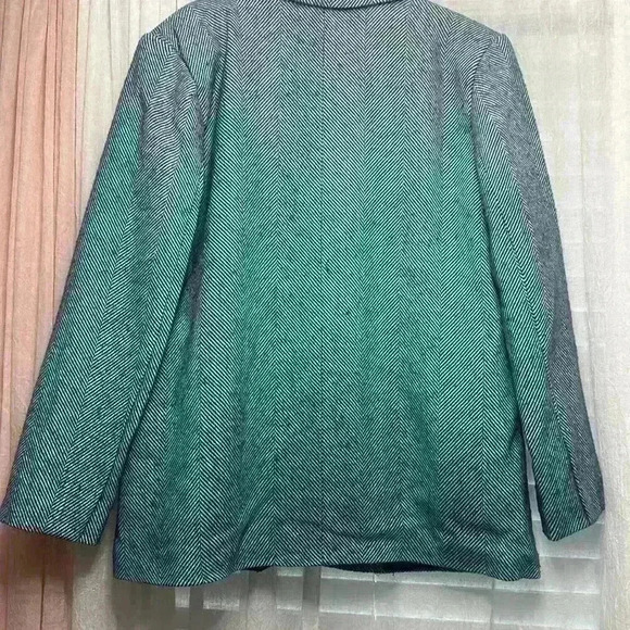 NWT Trendyol Blue Herringbone Tweed Blazer Sz 8 Item#20 - Picture 14 of 14